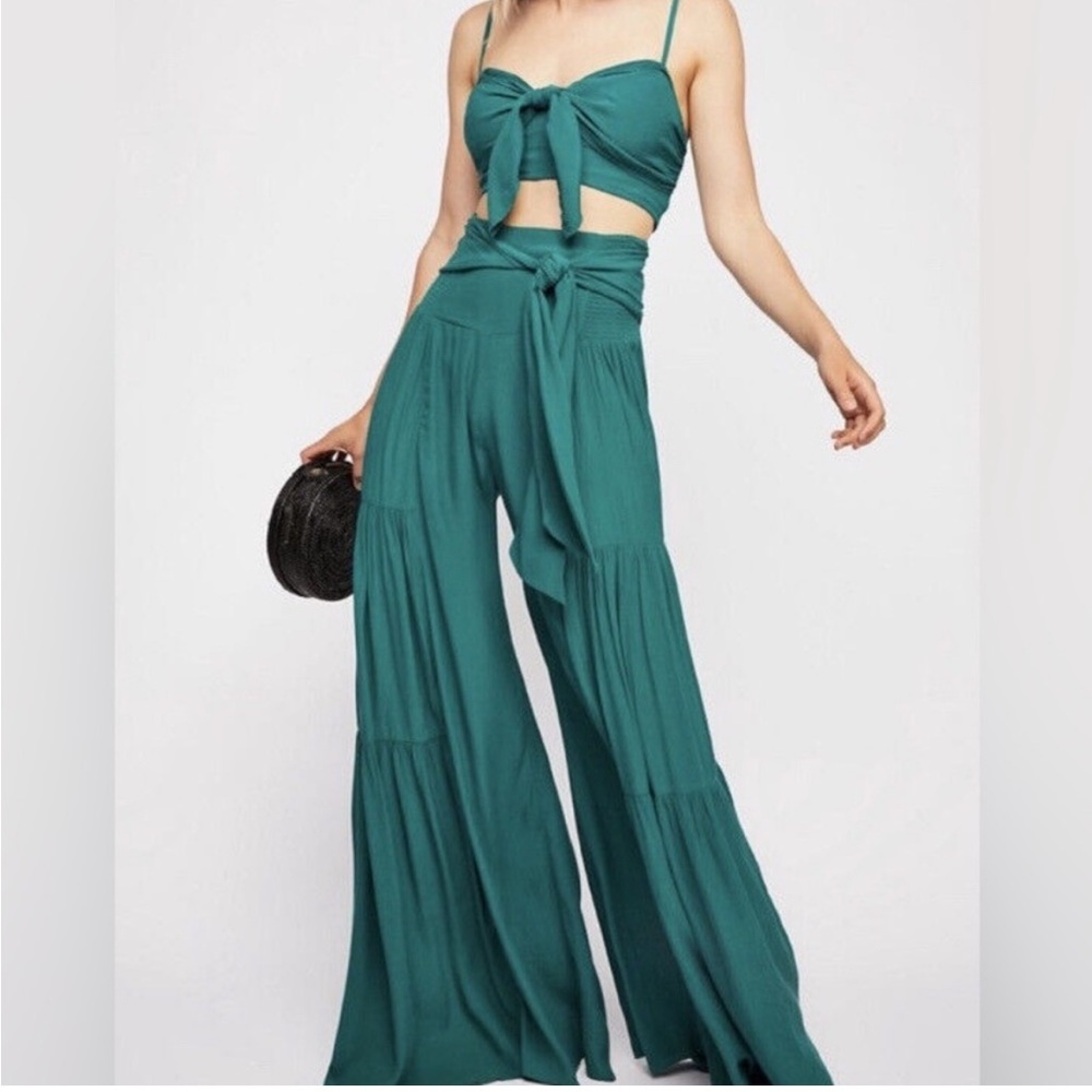 Free People Palermo High Rise Wide Leg Flowy Pants Size M